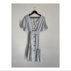 Polka dot button dress